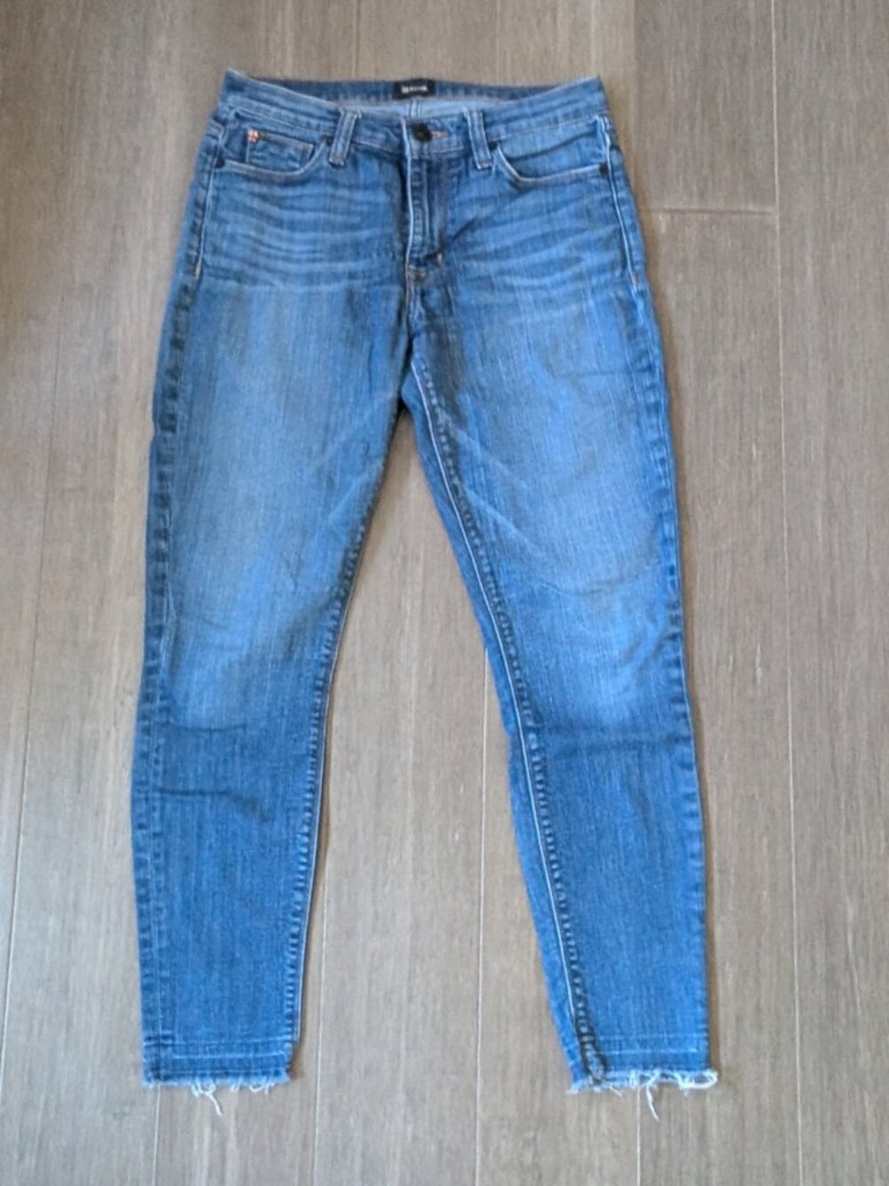 Hudson, Nico Mid Rise Cropped Skinny Jeans Dark Wash, Size 27